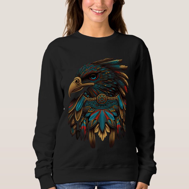 Azteca Falcon Traditional Aztec Colorful Mexican A T Shirt (Framsida)