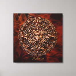 AZTECA ~ Mayan - Aztec Sol Calender Art Print Canvastryck