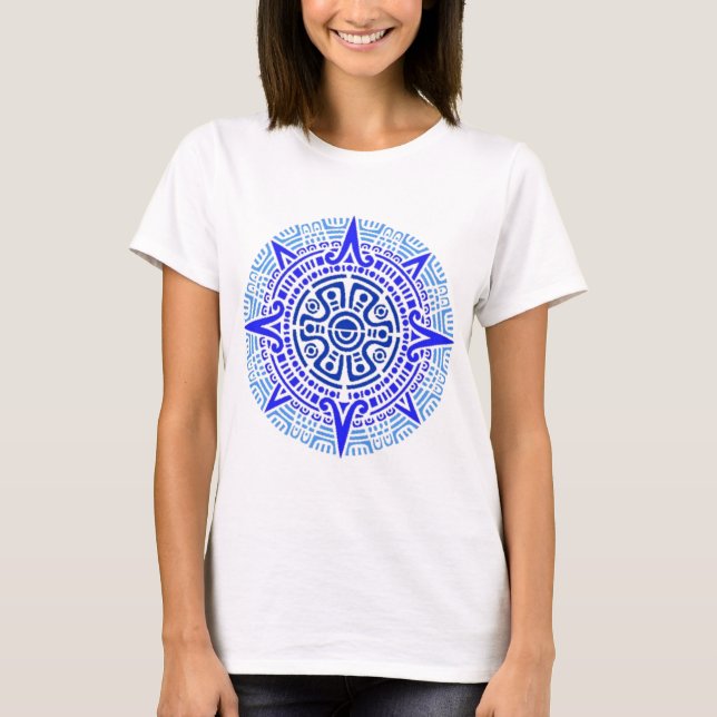 aztecen cirklar blått tee (Framsida)