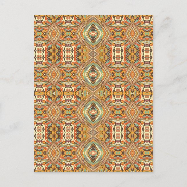 Aztecs Colorful Seamless Mönster Vykort (Framsida)