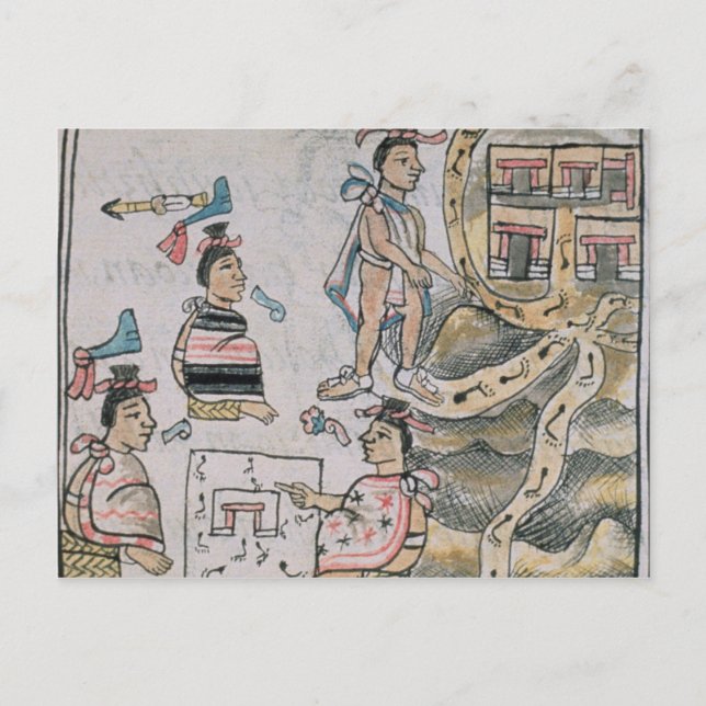 Aztecs konsult och följande en karta vykort (Framsida)
