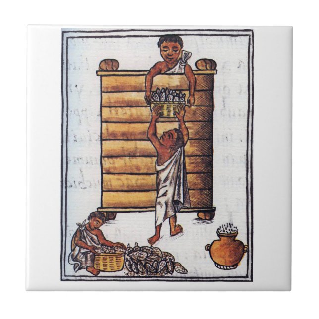 Aztecs Storing Maize Kakelplatta (Framsidan)