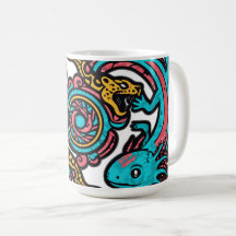 Aztek Axolotl Xolotl Tribal Mönster mytologi boho