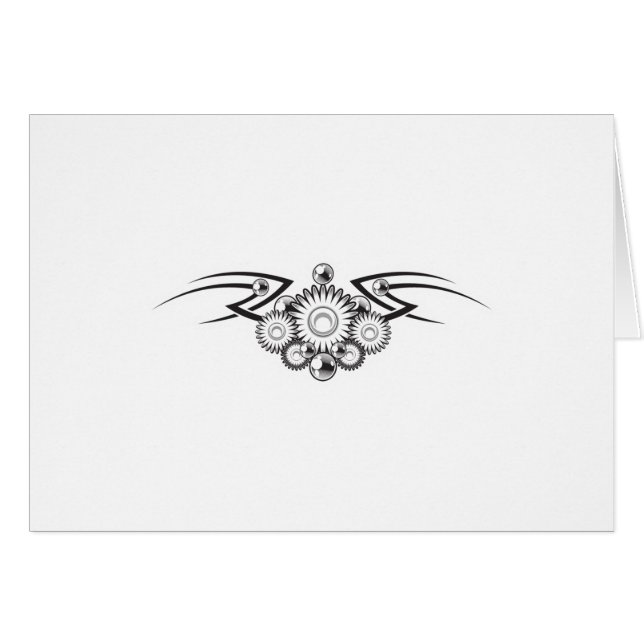 Aztekisk blomtatueringdesign hälsningskort (Framsidan Horizontal)