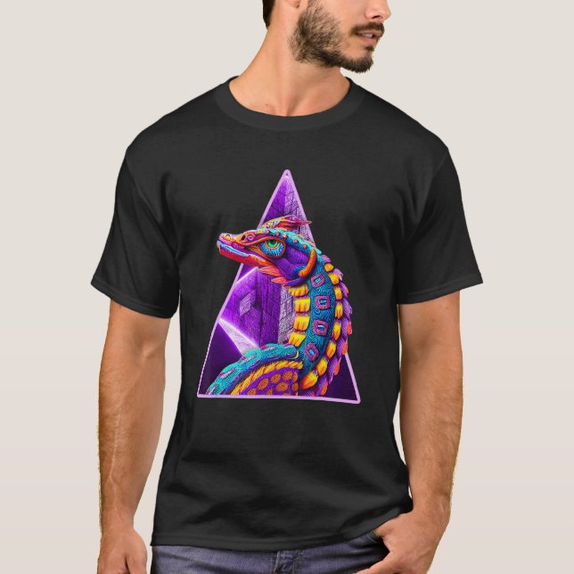 Aztekisk gud Quetzalcoatl Cool Orm Drak Inca Maya T Shirt (Framsida)