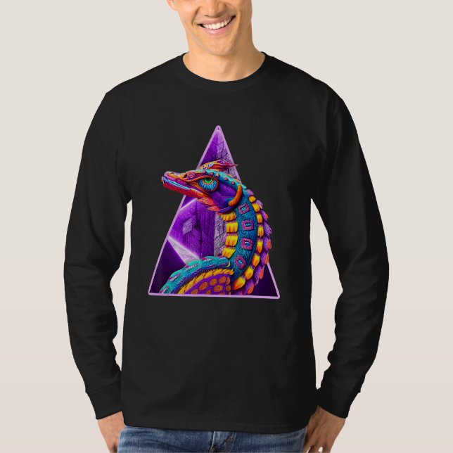 Aztekisk gud Quetzalcoatl Cool Orm Drak Inka Maya T Shirt (Framsida)