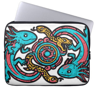 Aztekisk gud Xolotl som kämpar mot Jaguar strid st Laptop Fodral