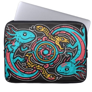 Aztekisk gud Xolotl som kämpar mot Jaguar strid st Laptop Fodral