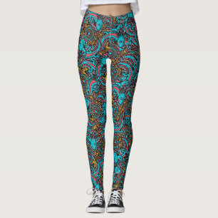 Aztekisk gud Xolotl som kämpar mot Jaguar strid st Leggings