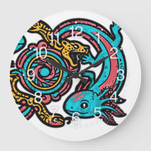 Aztekisk gud Xolotl som kämpar mot Jaguar strid st Stor Klocka