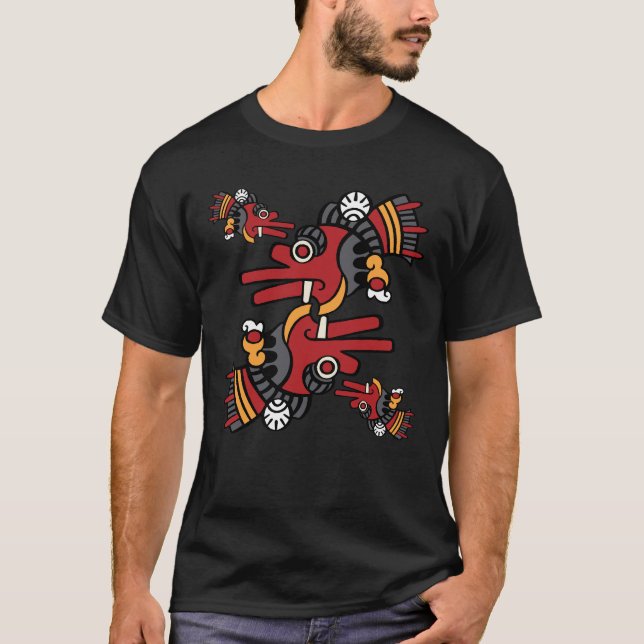 Aztekisk kalender Dag 02 - Ehecatl T Shirt (Framsida)
