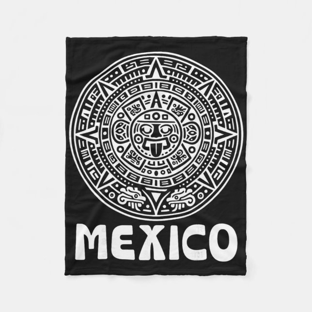 Aztekisk Kalender Fotboll Mexiko Fotboll Fan Mexik Fleecefilt (Framsidan)