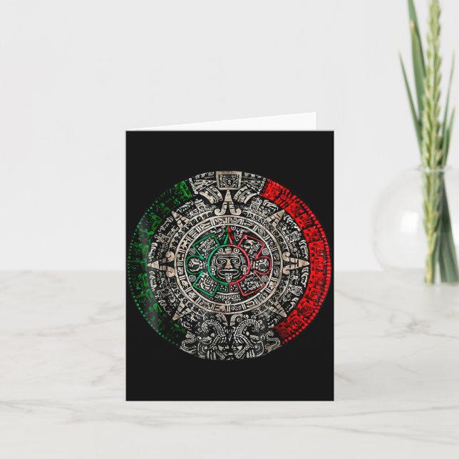Aztekisk kalender solsten mexikansk konst carving  kort (Framsida)
