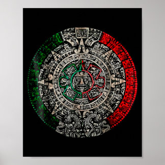Aztekisk kalender Solsten Mexikansk konst Skulptur Poster
