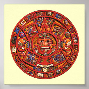 Aztekisk kalendersten - affisch/tryck poster