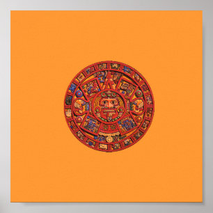 Aztekisk kalendersten - affisch/tryck poster