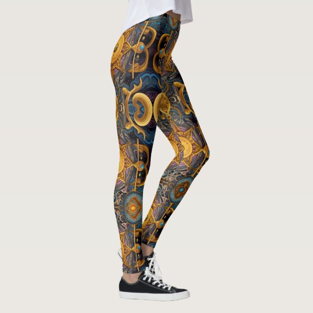 Aztekisk konst, livfull, som speglar kulturen leggings (Höger)