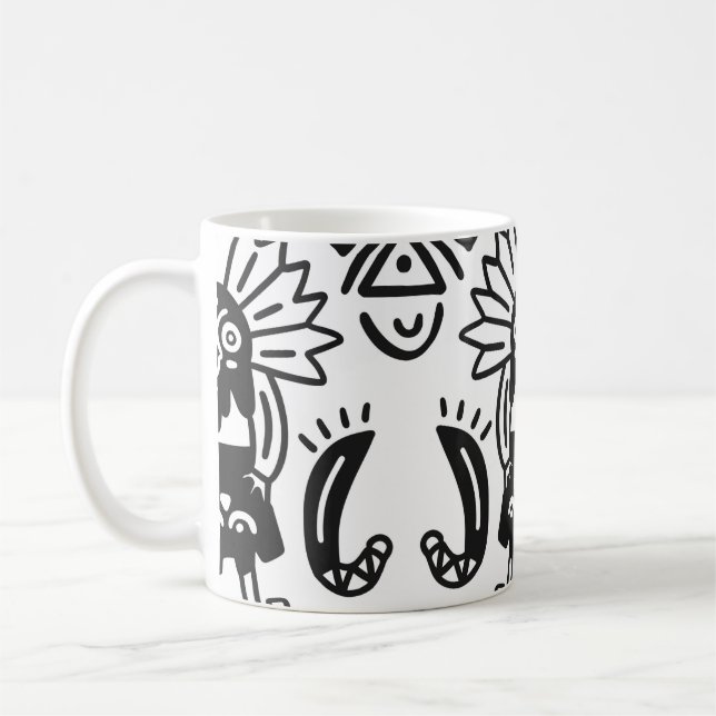 Aztekisk konst - ödlemönster kaffemugg (Vänster)