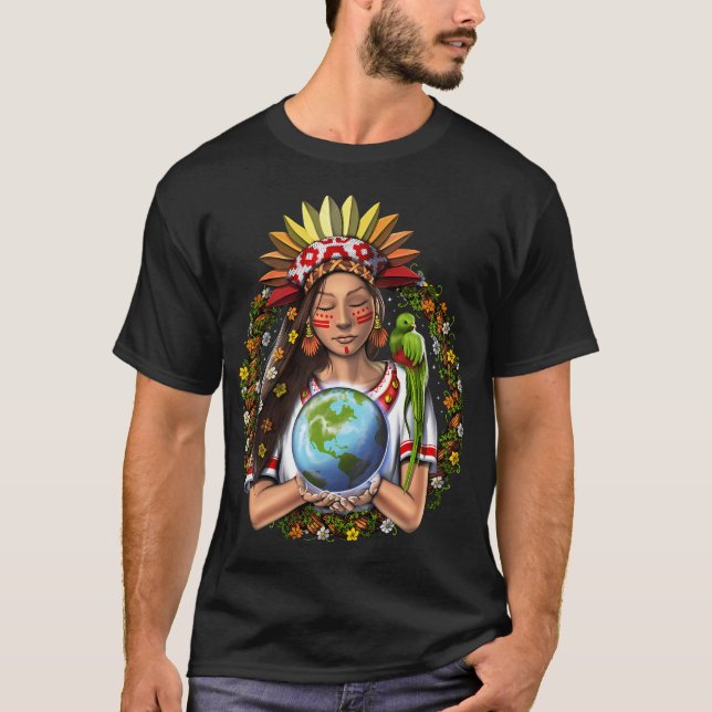 Aztekisk krigargudinna t shirt (Framsida)