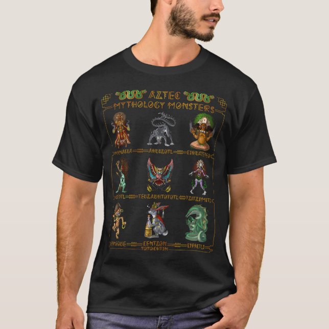 Aztekisk mytologi monster t shirt (Framsida)