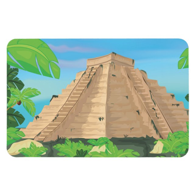Aztekisk pyramid magnet (Horisontell)