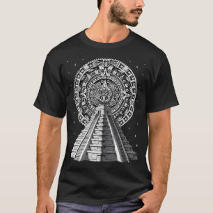 Aztekisk pyramidkalender t shirt