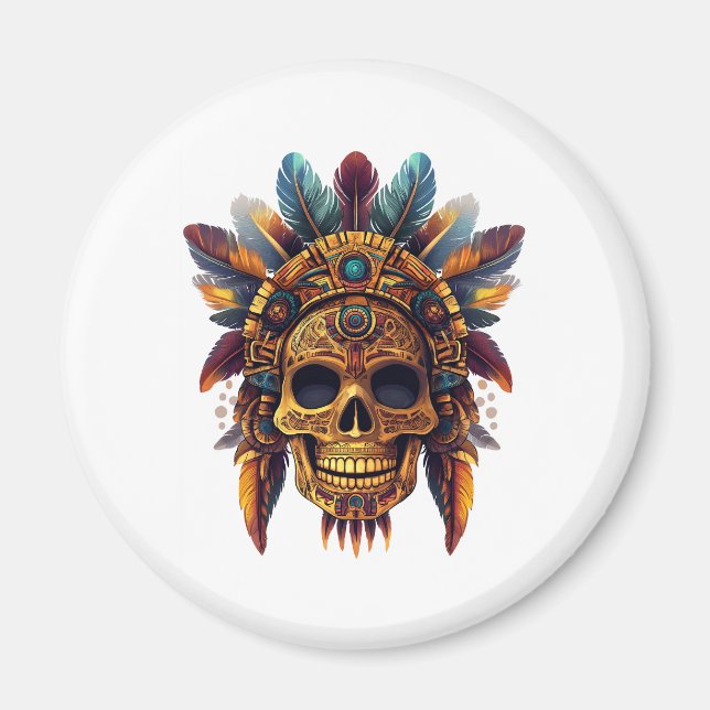 Aztekisk skalle relik magnet (Framsidan)
