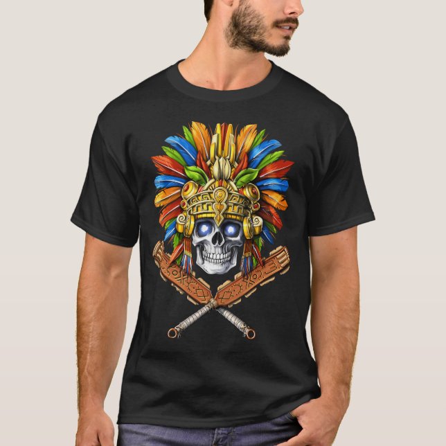 Aztekisk skallekrigare t shirt (Framsida)