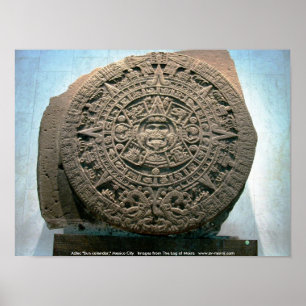 Aztekisk "Solkalender," Mexico City Poster