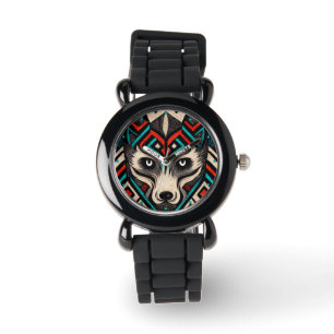 Aztekisk vargansikte armbandsur