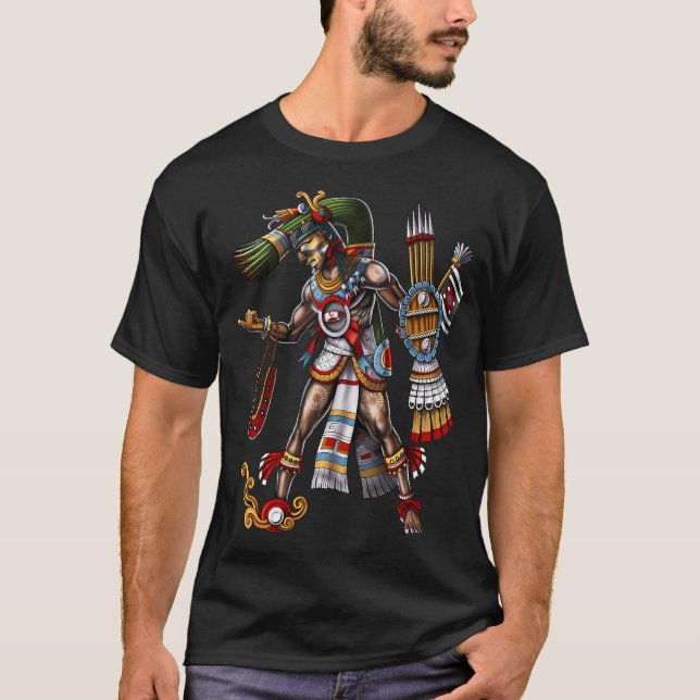 Aztekiska guden Tezcatlipoca T Shirt (Framsida)