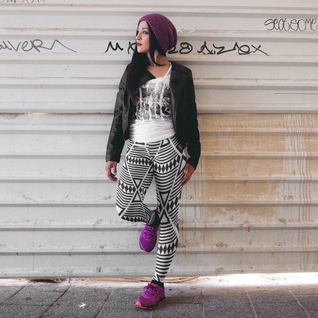 aztetisk svart stamtriangel leggings (Skapare uppladdad)