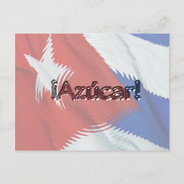 Azucar på Kubas Flagga! Vykort (Framsida)
