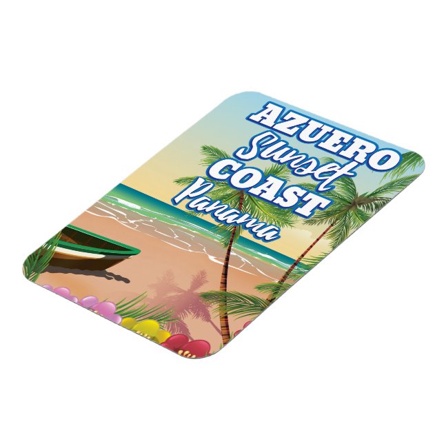 Azuero Sunset Coast Panama Strand reseposter Magnet (Vänstra Sidan)