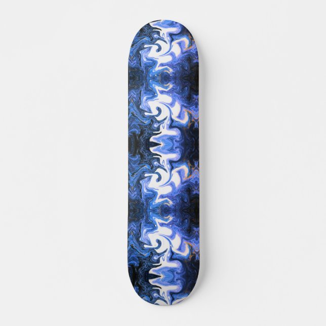 azul con blanco mini skateboard bräda 18,5 cm (Framsida)