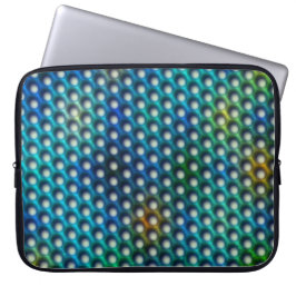 azul esverdeada com com círculos que parecem furos laptop fodral