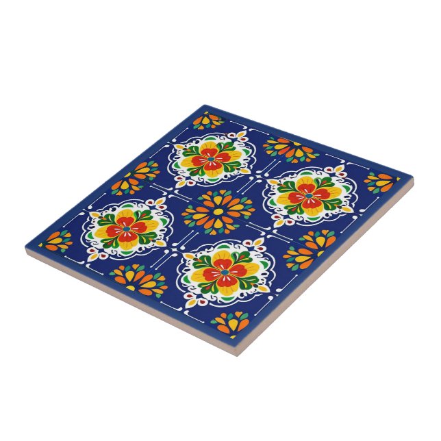 Azul Flor Mosaic Kakelplatta (Sidan)