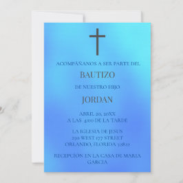 Azul Invación de bautizo Inbjudningar