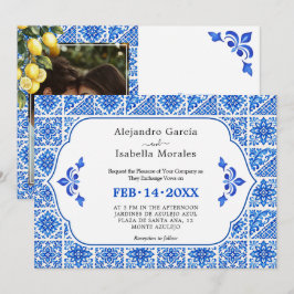 🍋💙 Azul & Limone Romance Fotoupplaga Inbjudningar