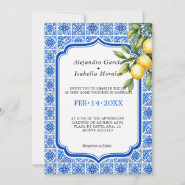 🍋💙Azul & Limone Romance – Fotoupplaga Inbjudningar