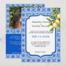 🍋💙Azul & Limone Romance – Fotoupplaga Inbjudningar