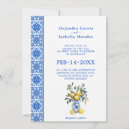💙🍋Azul & Limone Romance – Klassisk Inbjudan