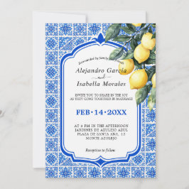 🍋💙 Azul & Limone Romance – Klassisk Inbjudningar