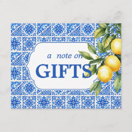 💙🍋Azul & Limone Romantik Anteckning om Gåvor Tilläggskort