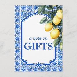 💙🍋 Azul & Limone Romantik Notis om Gåvor Tilläggskort