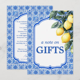 💙🍋 Azul & Limone Romantik Notis om Gåvor Tilläggskort