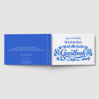 💍🍋💙Azul & Limone Romantiskt Bröllopsgästbok Gästböcker