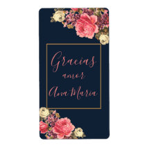 Azul marino Rosa "infundida de kärlek" personaliza