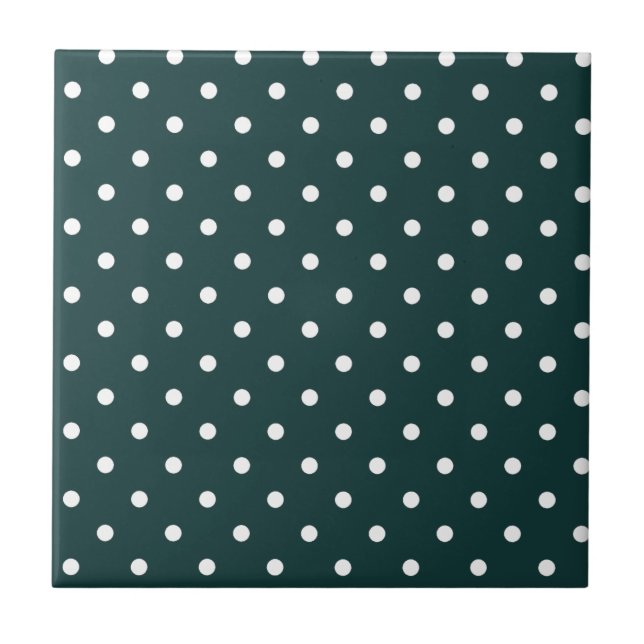 Azul Verde Polka dots Kakelplatta (Framsidan)