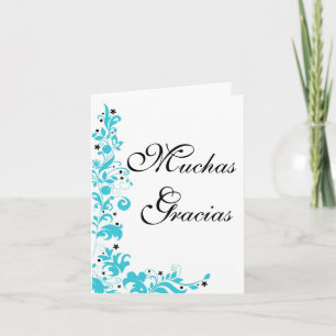 Azul Y Blanco Tarjeta de agradecimiento Tack Kort